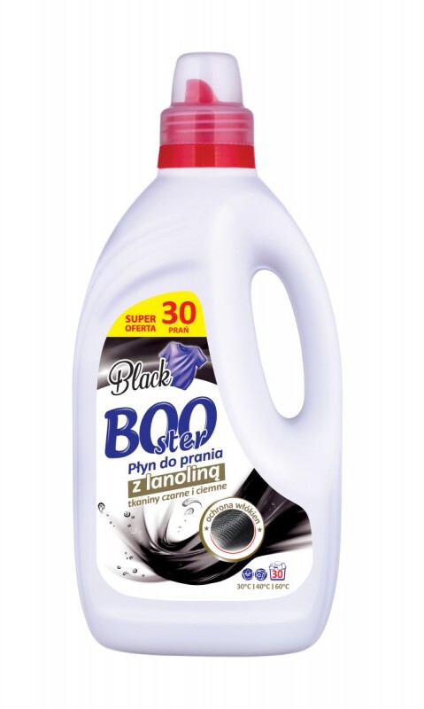 Płyn do prania tkanin czarnych i ciemnych Booster Black , z lanoliną, 1.5l
