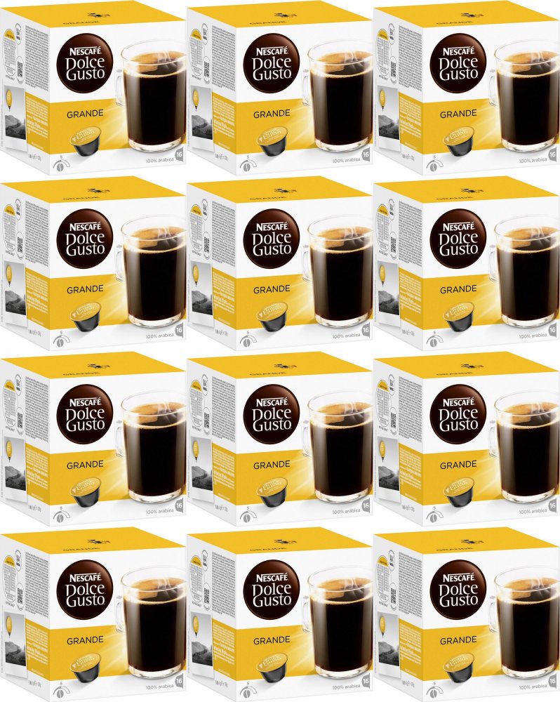 12x Kapsułki do ekspresu Nescafé Dolce Gusto Grande, 16 sztuk x 8g