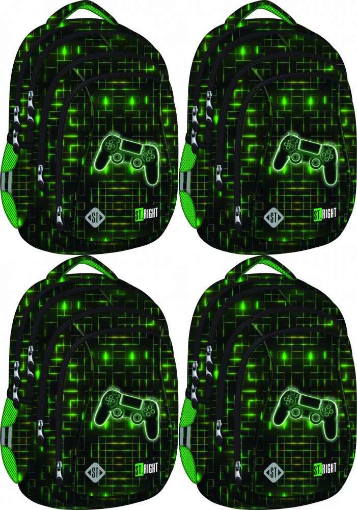 4x Plecak szkolny St. Right BP4, czterokomorowy, 26l, 43x32x20cm, Neon Pad