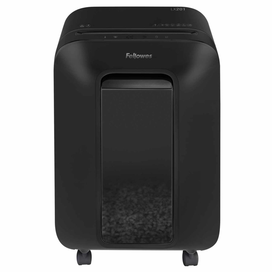 Niszczarka do papieru Fellowes LX201, mikrościnek 2x12mm, 12 kartek, P-5/T-5 DIN, czarny
