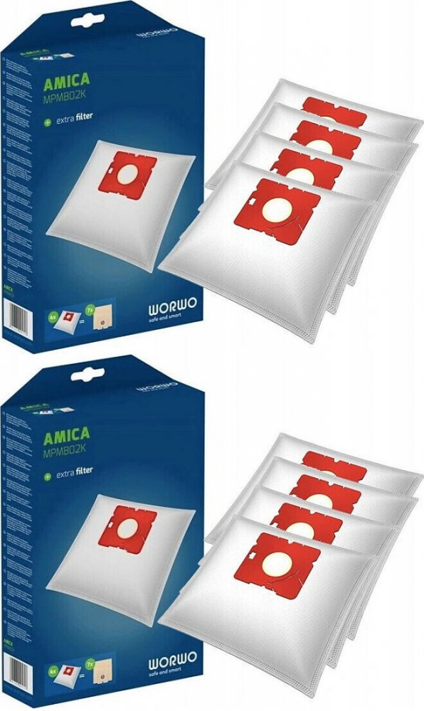2x Worki Worwo do odkurzacza Amica, YUGO VM 1045, 4 worki+ filtr