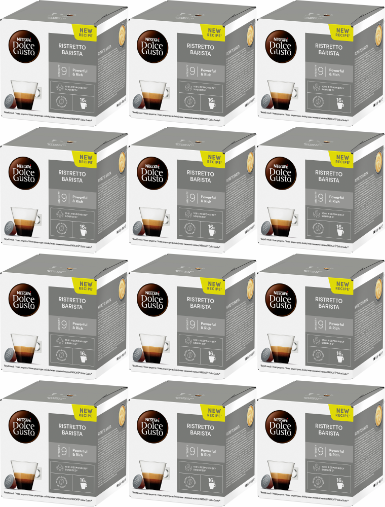 12x Kapsułki do ekspresu Nescafe Dolce Gusto Ristretto Barista, 16 sztuk