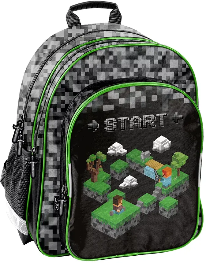 Plecak szkolny Paso Minecraft, dwukomorowy, 38x29x16cm