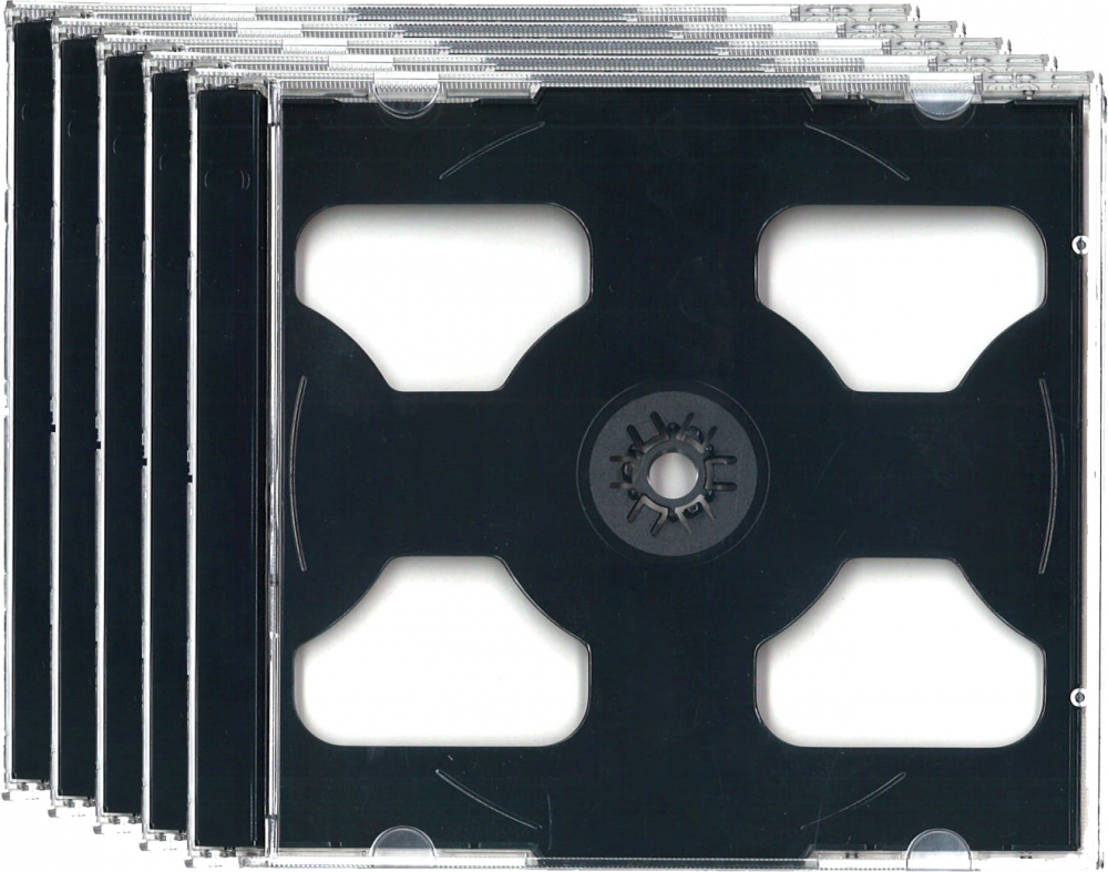 5x Pudełko na 2 płyty CD/DVD Omega, 1 sztuka, transparentny/czarny