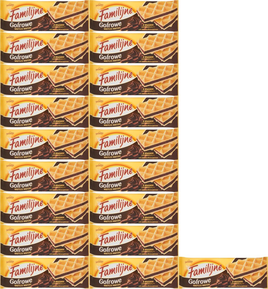 20x Wafle Familijne gofrowe Jutrzenka, czekoladowy, 150g