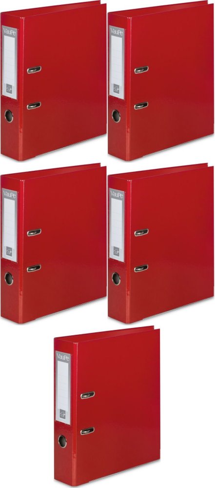5x Segregator A4 VauPe FCK Premium, szerokość grzbietu 50mm, do 350 kartek, czerwony