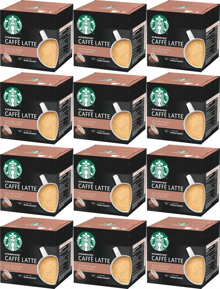 12x Kapsułki do ekspresu Starbucks Caffe Latte, 12 sztuk