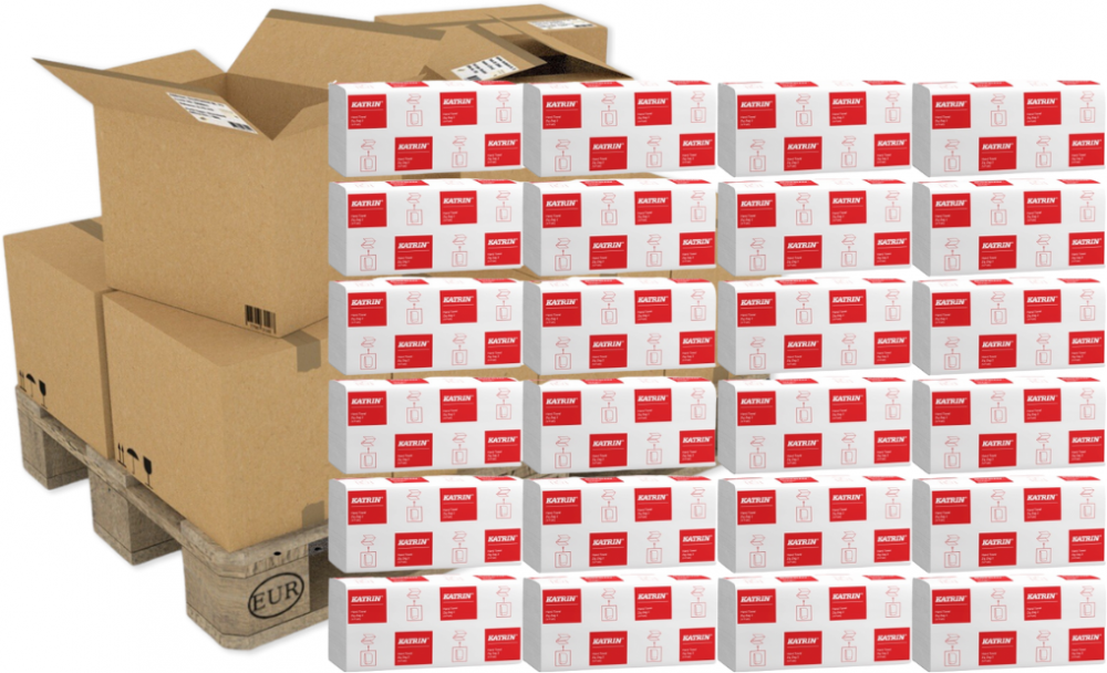 800x Ręcznik papierowy Katrin Classic 35298, dwuwarstwowy, w składce ZZ, 200 składek, biały