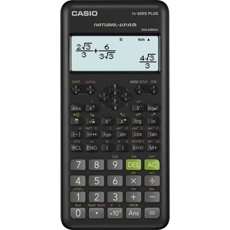 Kalkulator naukowy Casio FX-82ES PLUS, 25 cyfr, 252 funkcje, czarny