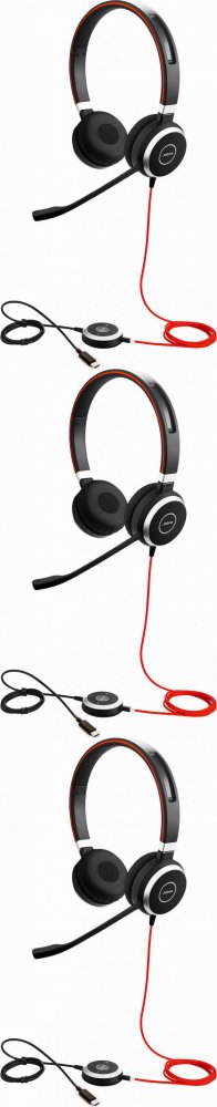 3x Słuchawki przewodowe Jabra Biznes Evolve 40, złącze USB i jack 3,5 mm, czarny