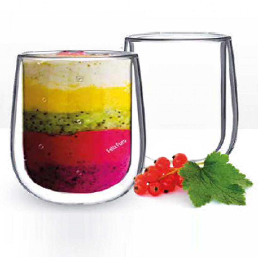 Kubki/szklanki termiczne bez uszka Altom Design Andrea, 350ml, komplet 2 sztuk, przezroczysty