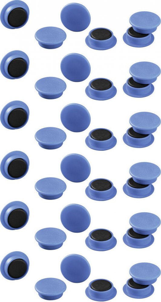 6x Magnesy do tablic Durable, 21mm, 20 sztuk, niebieski