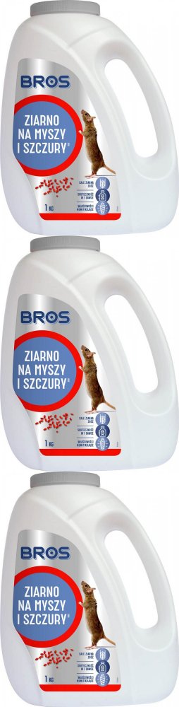 3x Ziarno na myszy i szczury Bros, 1kg