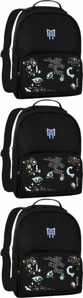 3x Plecak szkolny Starpak Monster High, jednokomorowy, 25x28x10cm, czarny