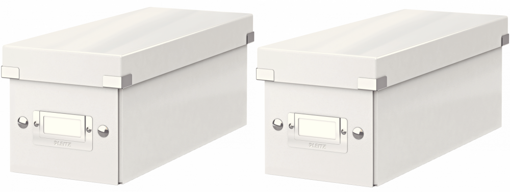 2x pudełko na płyty CD/DVD Leitz Click&Store Wow, 143x136x352mm, 1 sztuka, biały