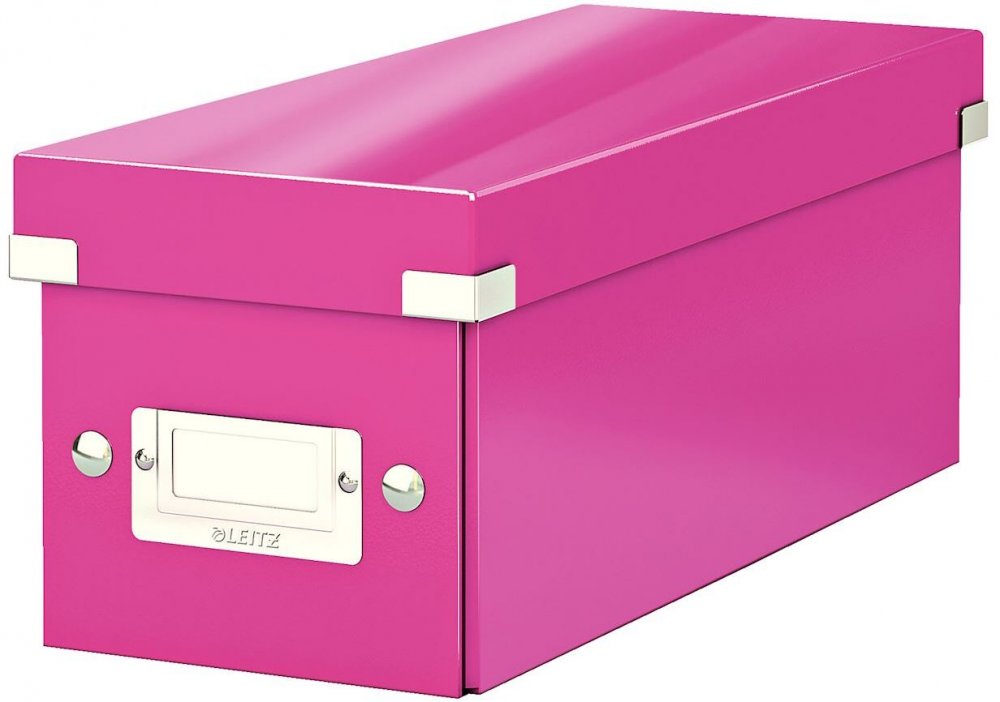 Pudełko na płyty CD/DVD Leitz Click&Store Wow, 143x136x352mm, 1 sztuka, różowy