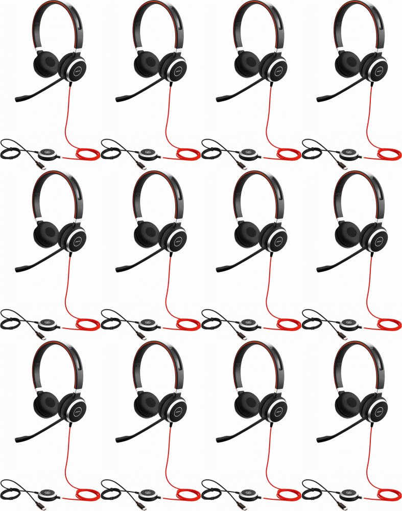 12x Słuchawki przewodowe Jabra Biznes Evolve 40, złącze USB i jack 3,5 mm, czarny
