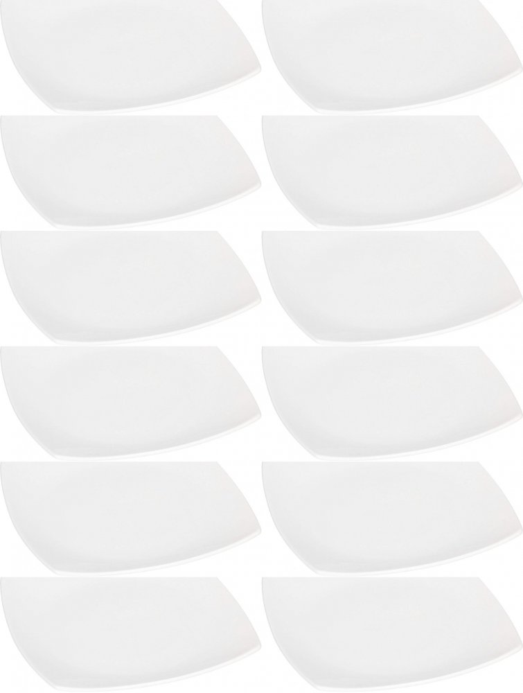 12x Talerz deserowy Altom Design Regular, 19cm, porcelana, kremowy