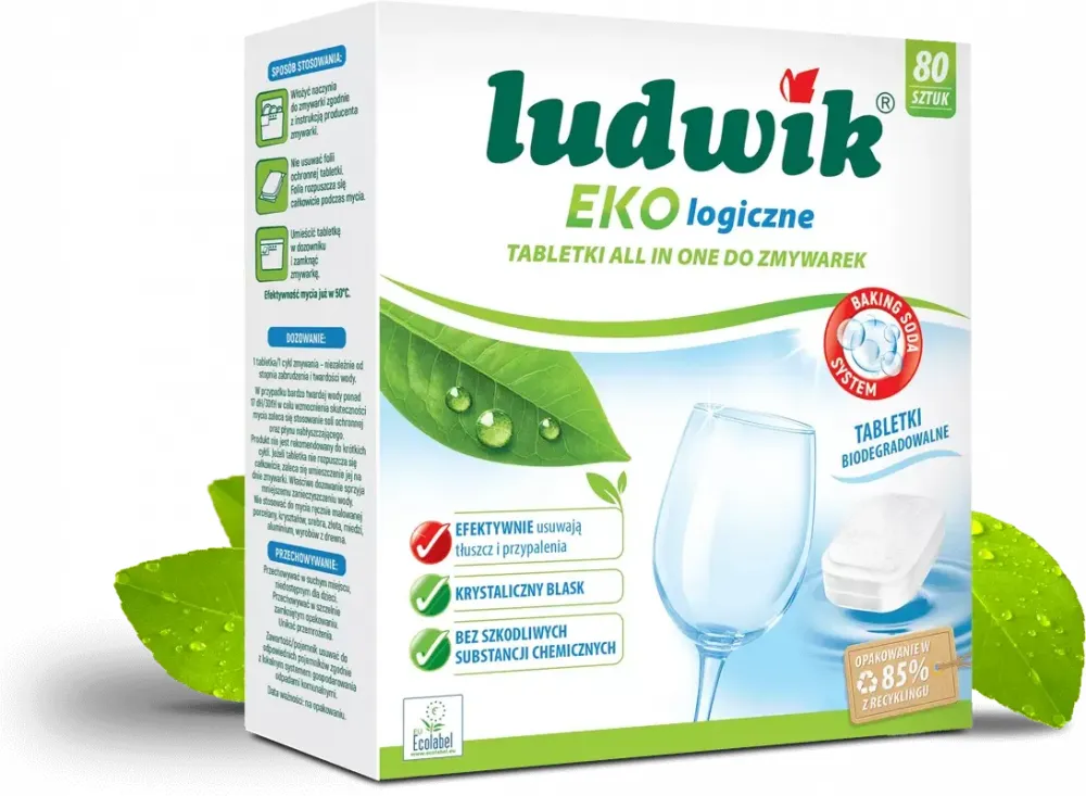 Tabletki do zmywarek Ludwik Ekologiczny All in One, 80 sztuk