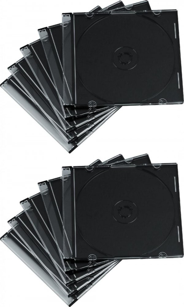 2x Pudełko na płyty CD/DVD Hama Slim, 20 sztuk, czarny