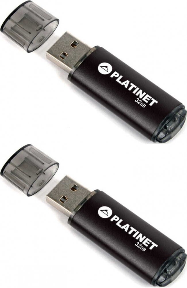 2x Pendrive aluminiowy Platinet X-Depo, 32GB, USB 2.0, czarny