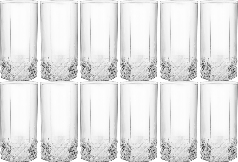 2x Szklanki wysokie Altom Design Kavos, 300ml, szkło, komplet 6 sztuk, przezroczysty