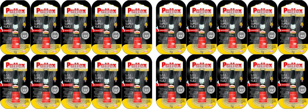 20x Klej błyskawiczny uniwersalny Pattex S.O.S. Super Klej, w tubce, 3g