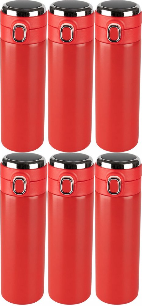 6x Kubek termiczny z wyświetlaczem LED Altom Design, 420 ml, czerwony