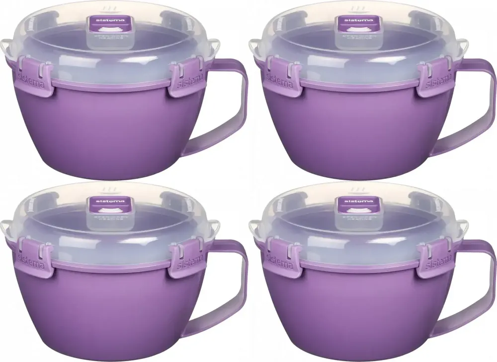 4x Pojemnik kociołek Sistema Microwave, 940ml, mix kolorów