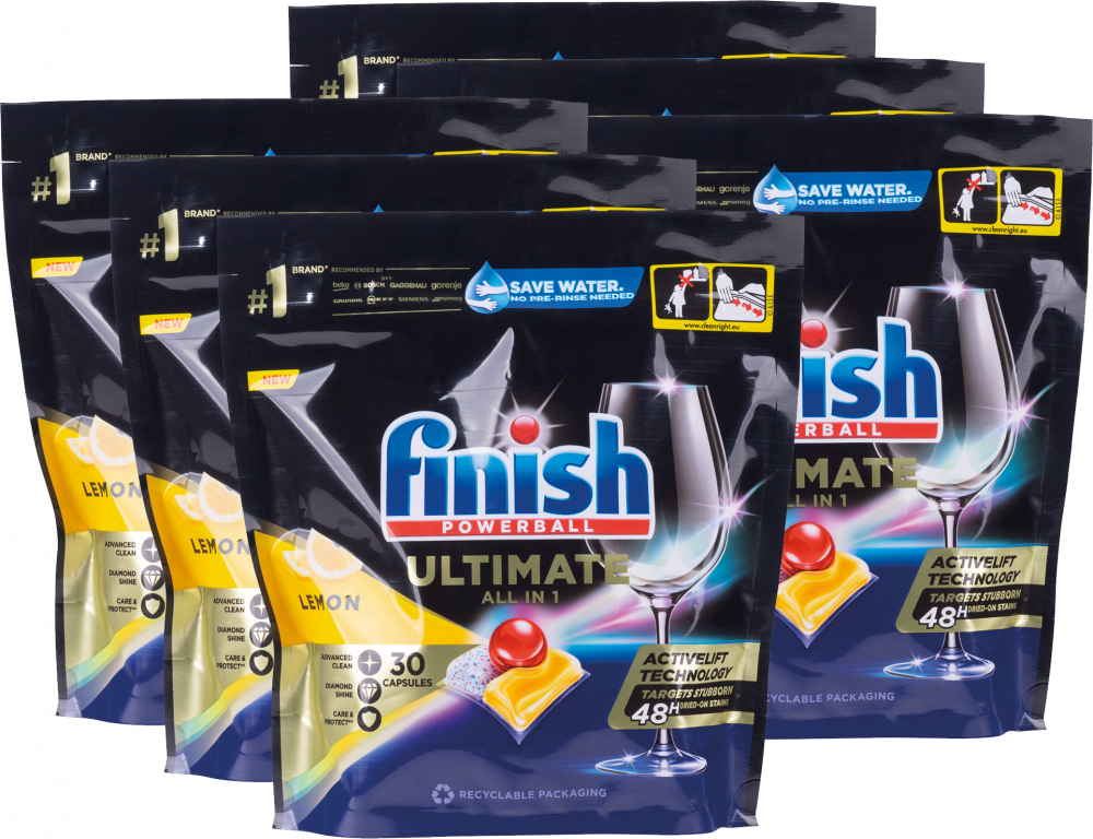 6x Kapsułki do zmywarek Finish Quantum Ultimate, lemon, 30 sztuk