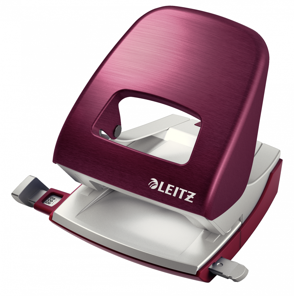 Dziurkacz Leitz NeXXt Series Style, do 30 kartek metaliczny bordowy