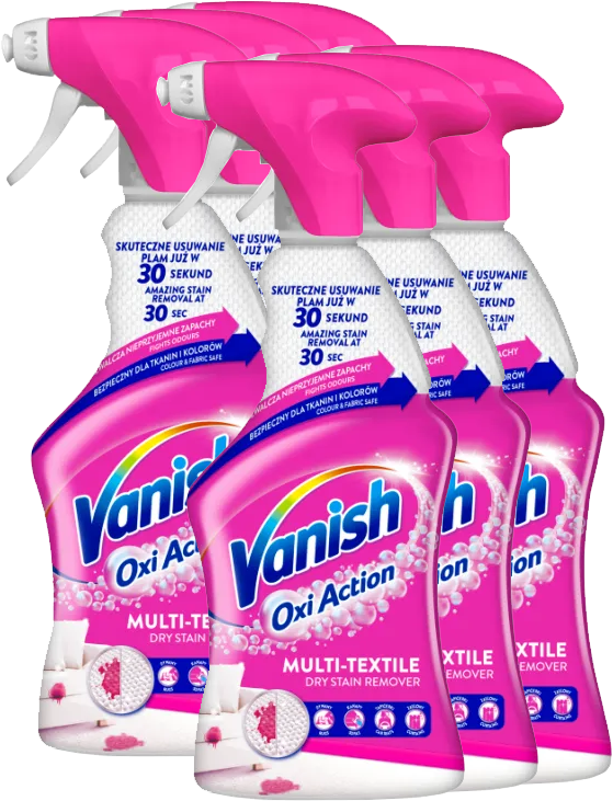 6x Odplamiacz do dywanów i tapicerki Vanish Oxi Action Plus, z rozpylaczem, 500ml
