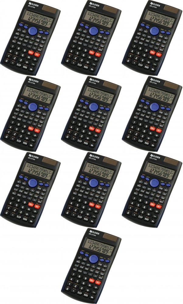 10x Kalkulator naukowy Eleven SR270N, 12 cyfr, 240 funkcji, czarny