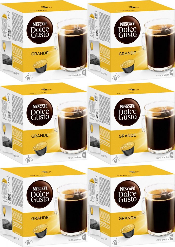 6x Kapsułki do ekspresu Nescafé Dolce Gusto Grande, 16 sztuk x 8g