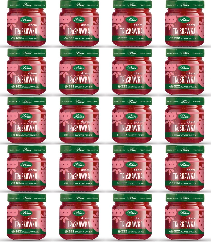 20x Dżem BiFix, truskawkowy, bez cukru, 200g