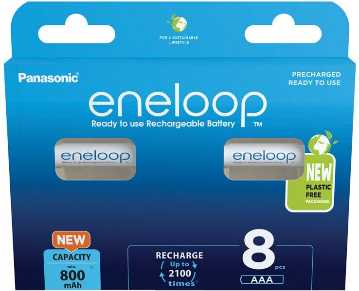 Akumulator Panasonic Eneloop, AAA, 800mAh, 8 sztuk