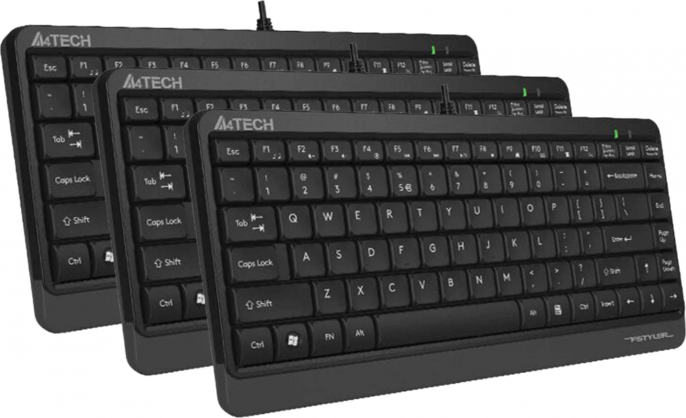 3x Klawiatura przewodowa A4Tech FStyler FK11, szary