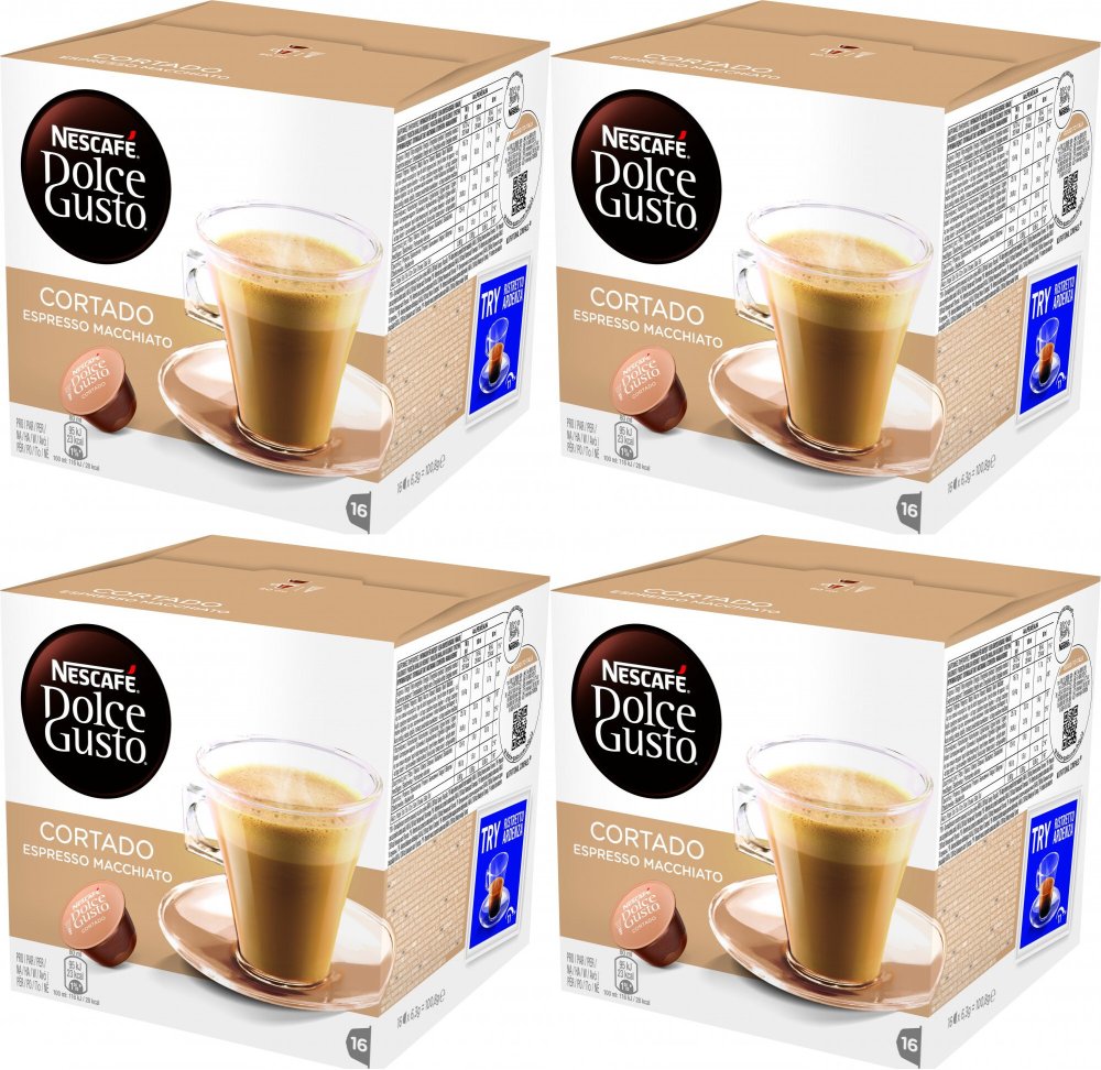 4x Kapsułki do ekspresu Nescafé Dolce Gusto Cortado Espresso Macchiato, 16 sztuk
