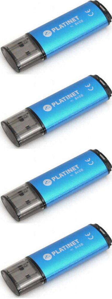 4x Pendrive aluminiowy Platinet X-Depo, 64GB, USB 2.0, niebieski