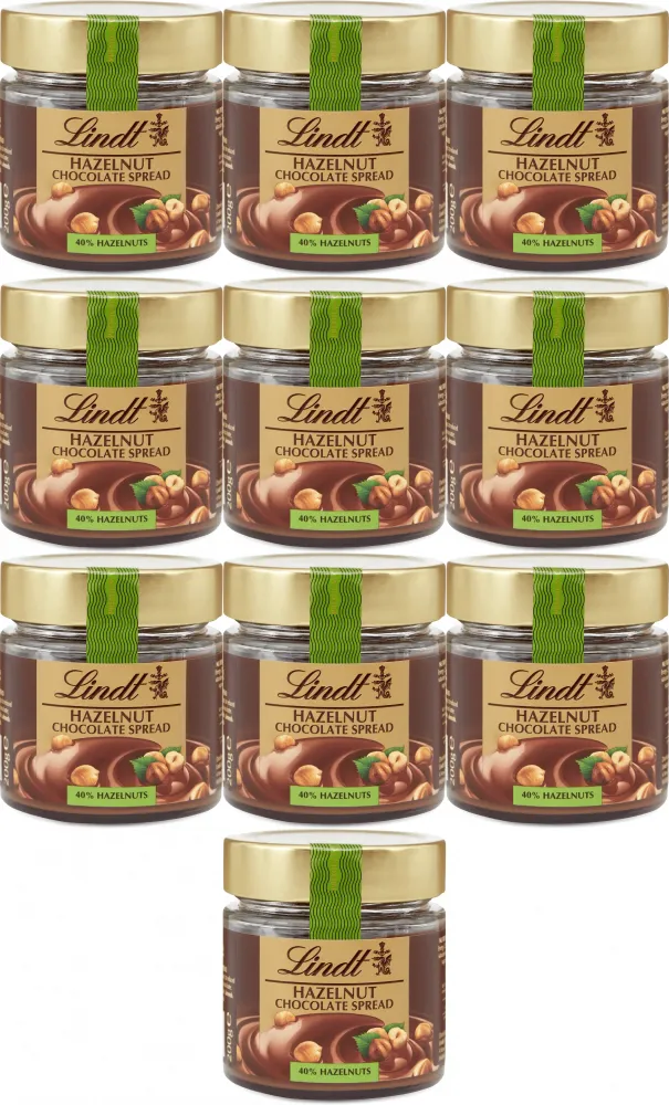 10x Krem Lindt, czekoladowo-orzechowy, 200g