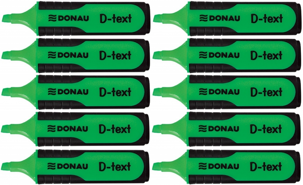 10x zakreślacz fluorescencyjny Donau, D-Text, ścięta, zielony