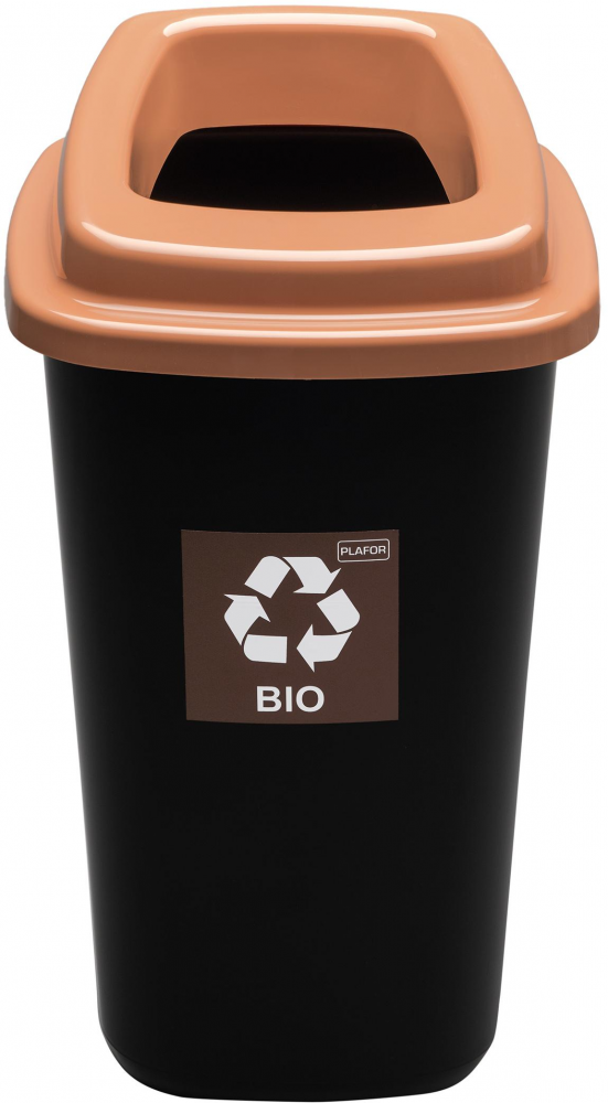 Kosz do segregacji odpadów bio Plafor Sort Bin, 90l, czarno-brązowy