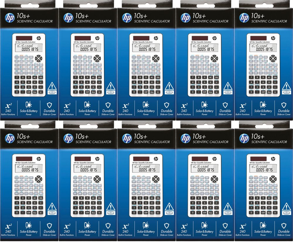 10x Kalkulator naukowy HP-10SPLUS/INT BX, 240 funkcji, biały