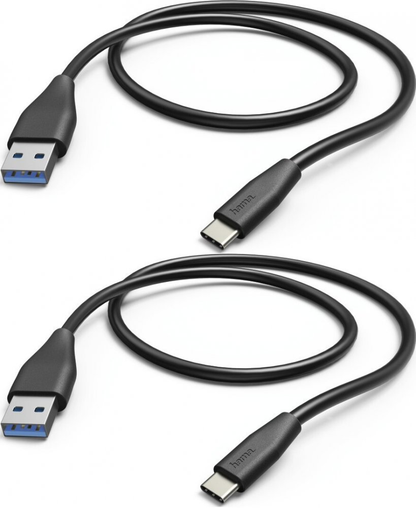 2x Kabel ładujący Hama Typ C - USB 3.1, 1.5m, czarny