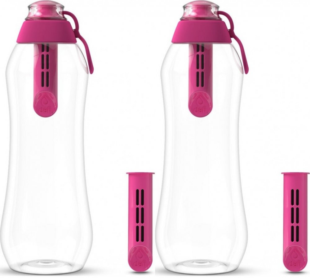 2x Butelka filtrująca Dafi 0.5l + 2 filtry, flamingowy