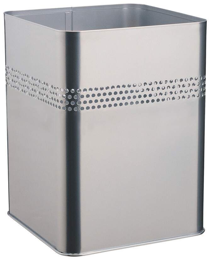 Kosz na śmieci Durable, metalowy, kwadratowy, 18.5l, srebrny