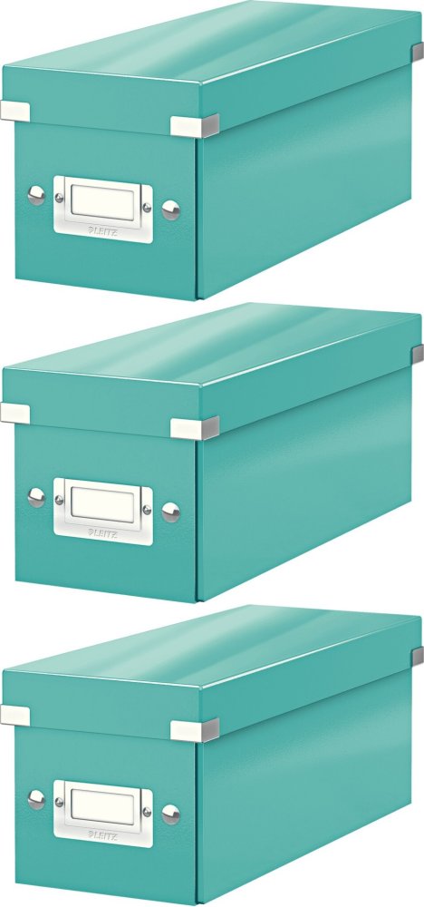 3x Pudełko na płyty CD/DVD Leitz Click&Store Wow, 143x136x352mm, 1 sztuka, turkusowy