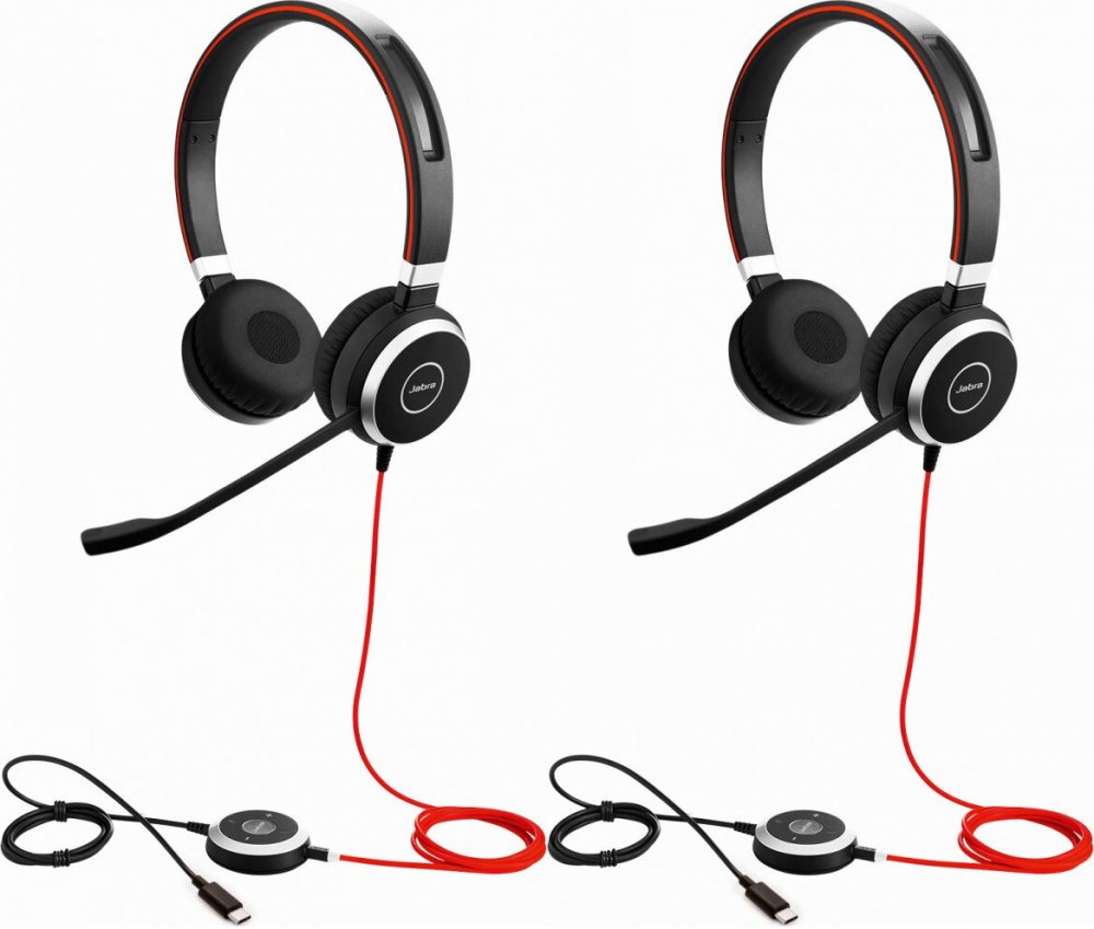 2x Słuchawki przewodowe Jabra Biznes Evolve 40, złącze USB i jack 3,5 mm, czarny
