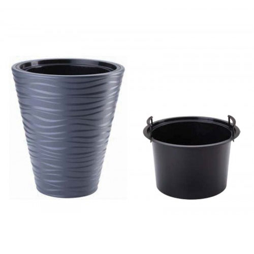 1 buc, Set de mască și ghiveci Sahara Dunes, antracit, 30 cm - : Mod de ambalare: 1 buc