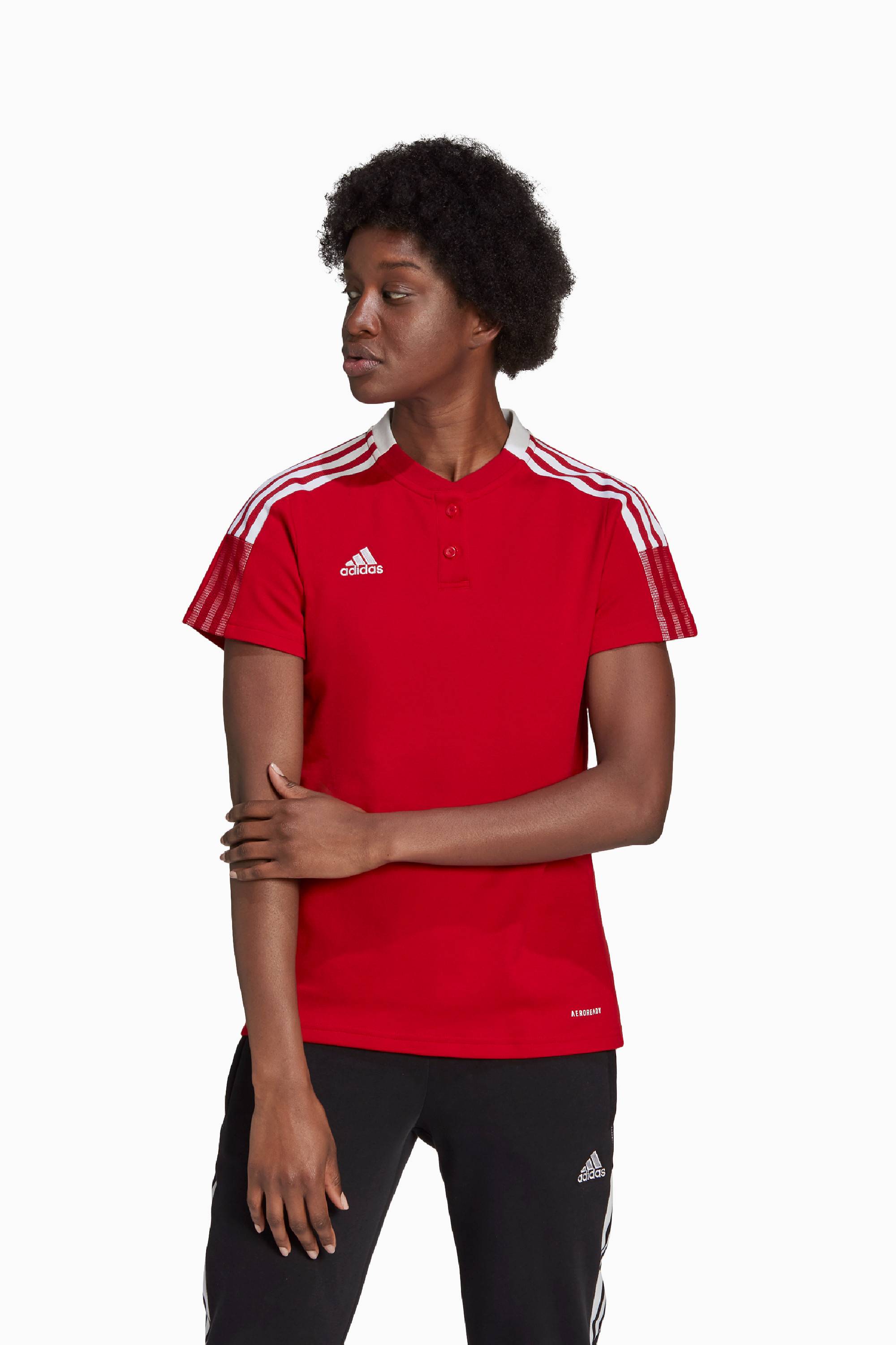 Koszulka adidas Tiro 21 Polo Damska - Czerwony